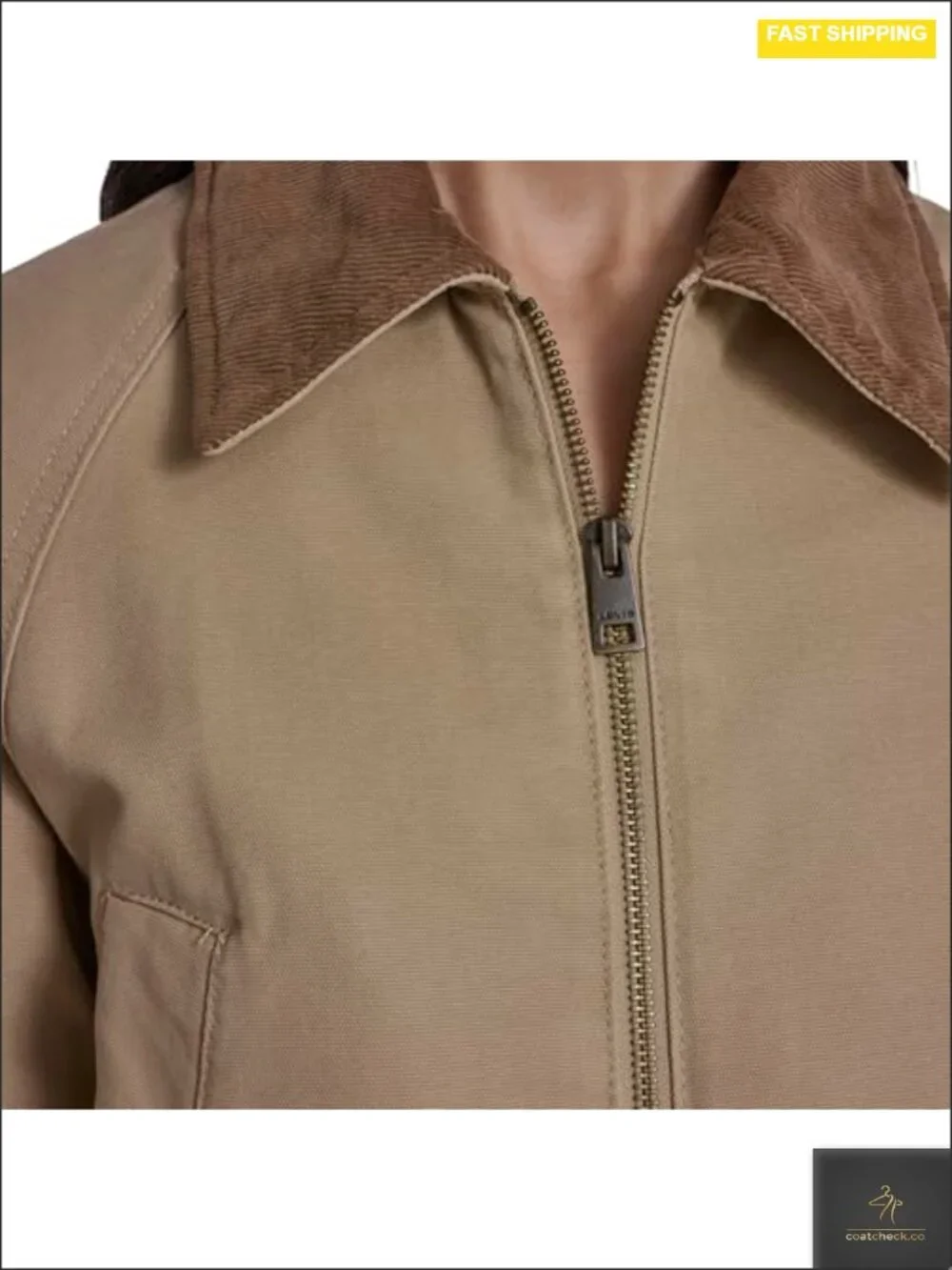 Women's Cotton Barn Jacket Casual Zippered Coat